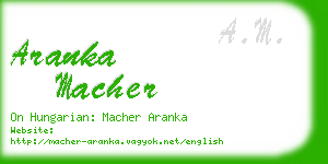 aranka macher business card